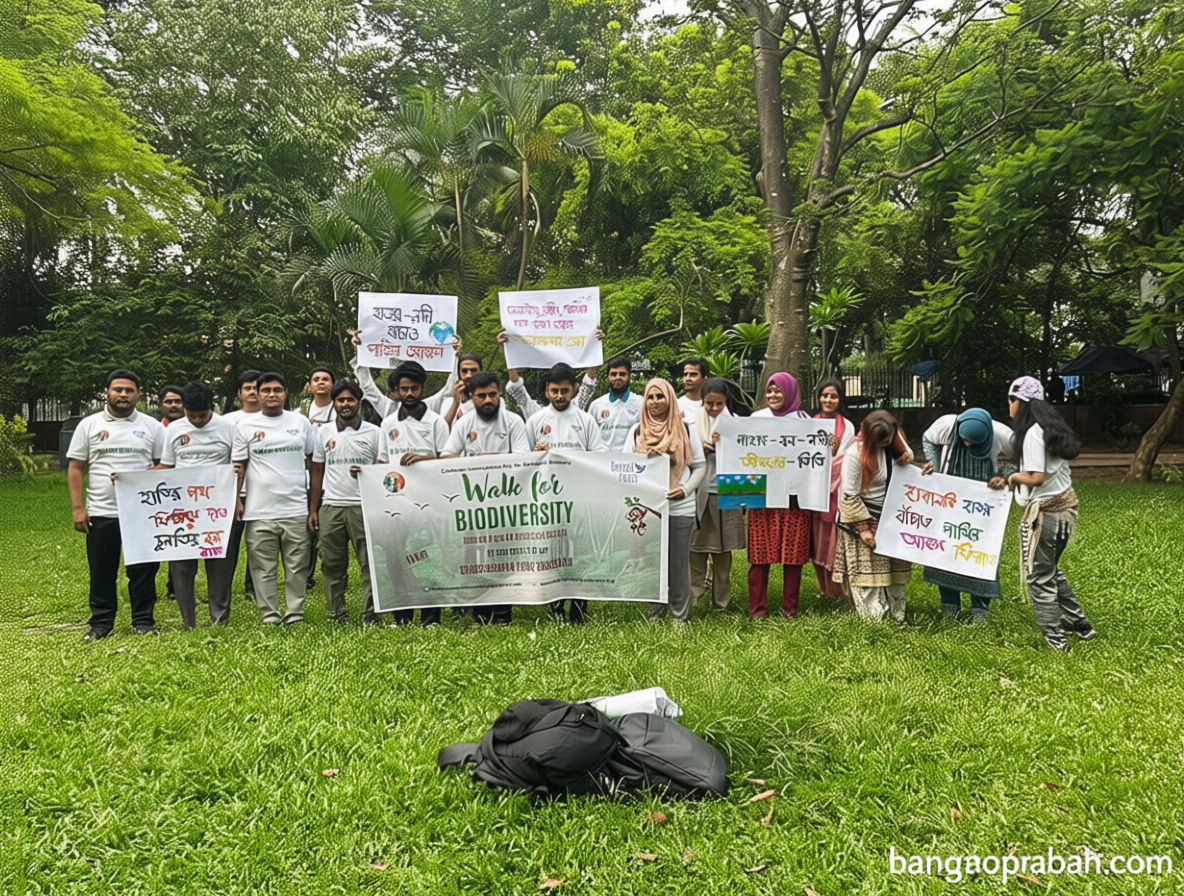 জীববৈচিত্র্য রক্ষার আহ্বানে বেঙ্গল পিস ফাউন্ডেশনের পদযাত্রা ও প্রদর্শনী