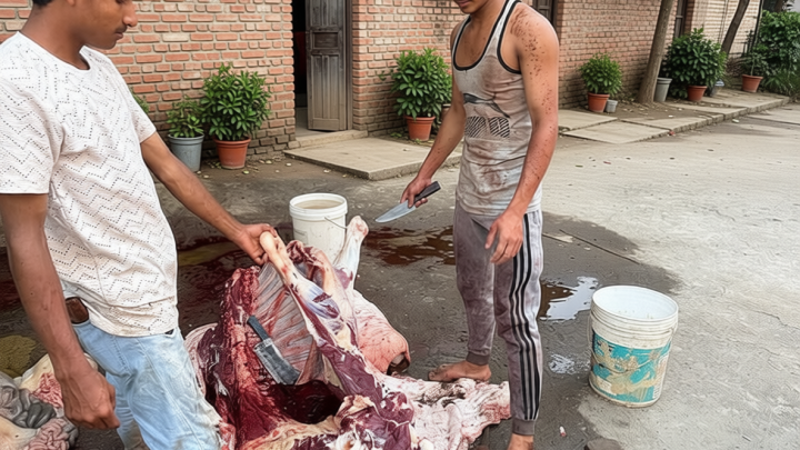 করোনায় থেমেছিল পড়াশোনা, শামীম এখন পেশাদার কসাই