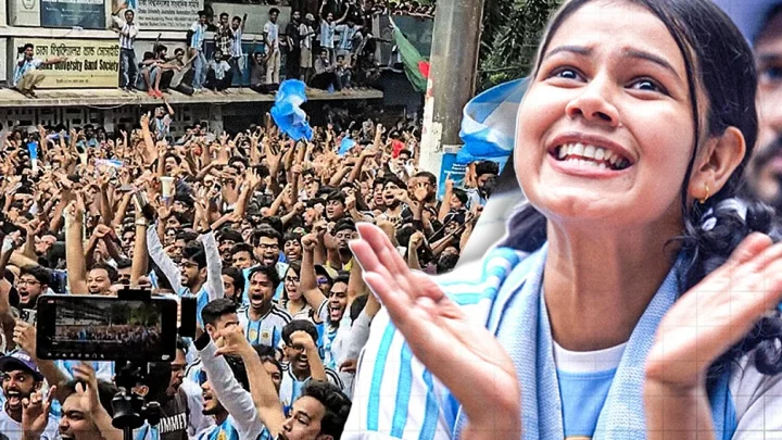 বিশ্বকাপের মঞ্চে মেসির মহাকাব্যিক হ্যাটট্রিক, টিএসসিতে বাঁধভাঙা উল্লাস