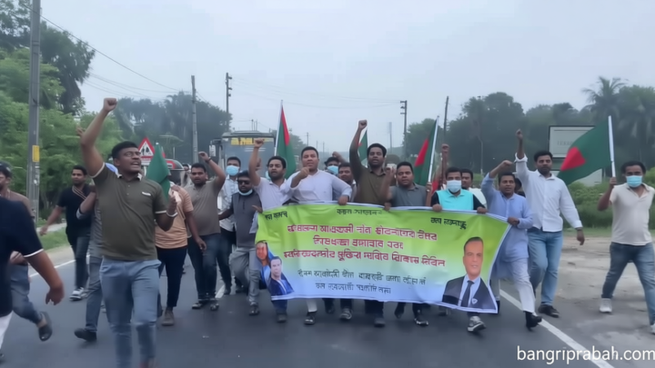 রাজবাড়ীতে আওয়ামী লীগের ঝটিকা মিছিল