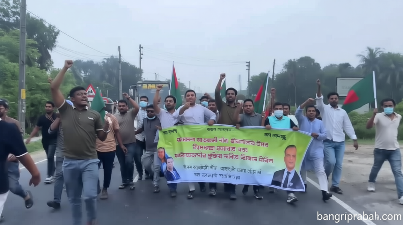 রাজবাড়ীতে আওয়ামী লীগের ঝটিকা মিছিল