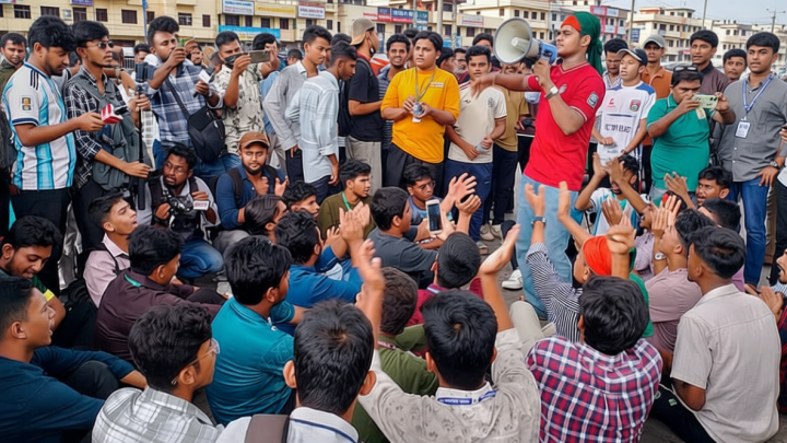 চট্টগ্রামে আজও সড়কে নেমে এইচএসসি পরীক্ষার্থীদের বিক্ষোভ, এক দফা দাবি